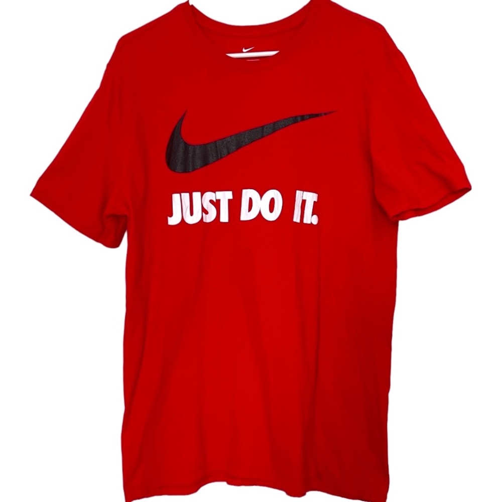 🌹2 for $20🌹  Nike Men's Short Sleeve Red T-shirt. Front: Just do it. Size: L